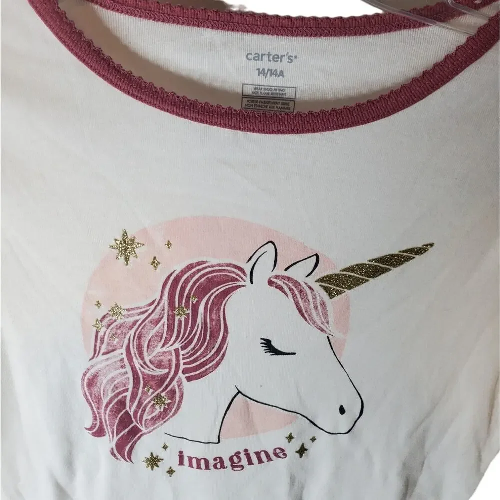 Carter's Unicorn Imagine Pajama Sleep Top, Girls 14, NWOT